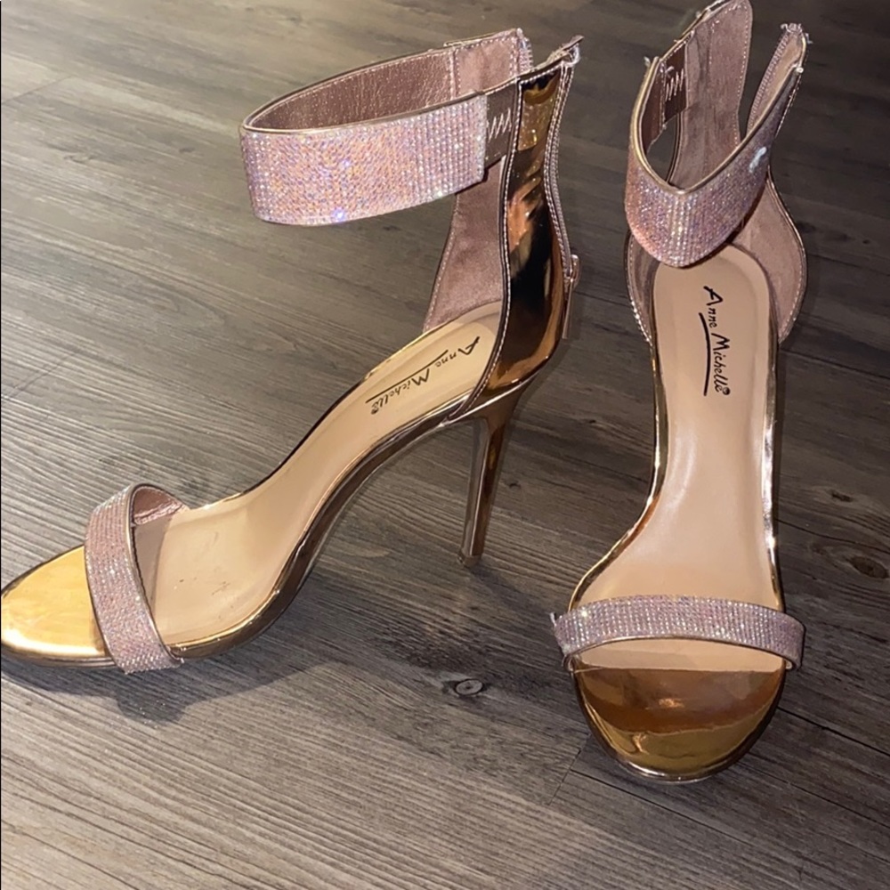 Anne Marie Rose gold heels